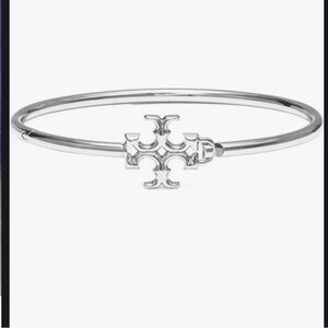 Tory Burch Silver Eleanor Hinged Cuff 🩶💍